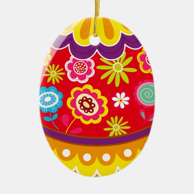 Easter Eggs Ceramic Tree Decoration (Front)