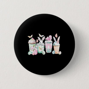 Easter Eggs Coffee Bunny Cups Latte Iced Cream Wom 6 Cm Round Badge