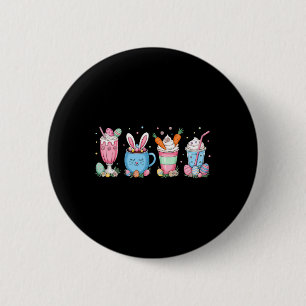 Easter Eggs Coffee Bunny Cups Latte Iced Cream Wom 6 Cm Round Badge