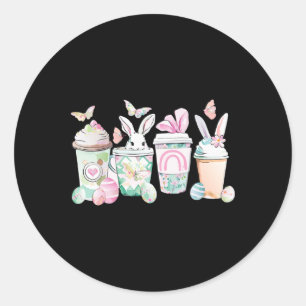 Easter Eggs Coffee Bunny Cups Latte Iced Cream Wom Classic Round Sticker
