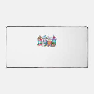 Easter Eggs Coffee Bunny Cups Latte Iced Cream Wom Desk Mat