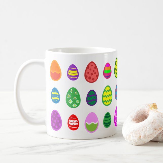 Easter Eggs Coffee Mug (With Donut)