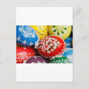 Easter Eggs Colourful Holiday Pattern Spring Art Postcard