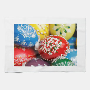 Easter Eggs Colourful Holiday Pattern Spring Art Tea Towel