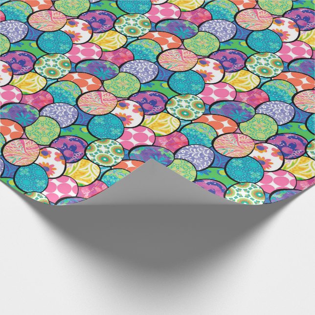 Easter Eggs Colourful Patterns Wrapping Paper (Corner)