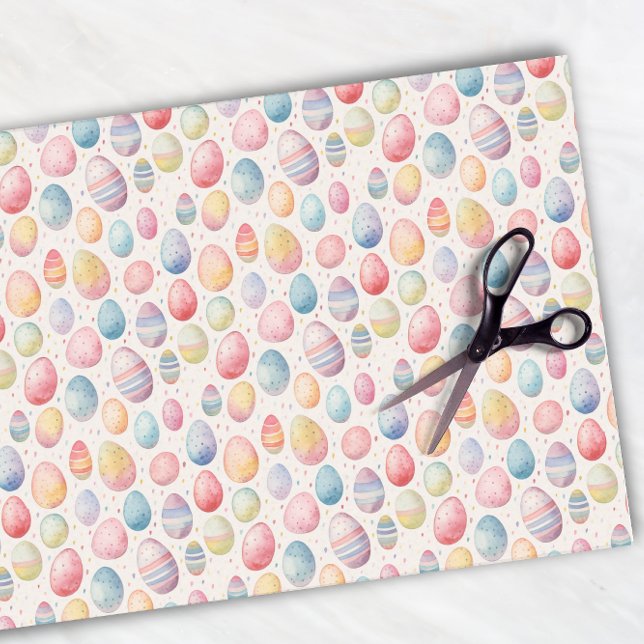 Easter Eggs Colourful Watercolor Pattern Tissue Paper (Creator Uploaded)