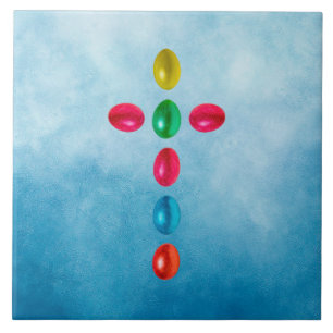 Easter eggs cross tile