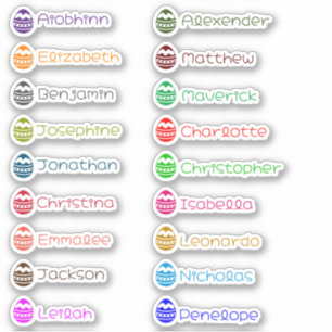 Easter Eggs Custom Multiple Names Stickers