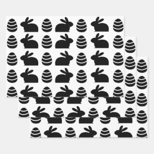 Easter Eggs Easter Bunny Happy Easter Pattern Wrapping Paper Sheet