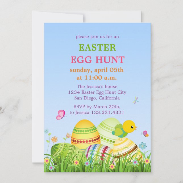 Easter Eggs Easter Party Invitation (Front)