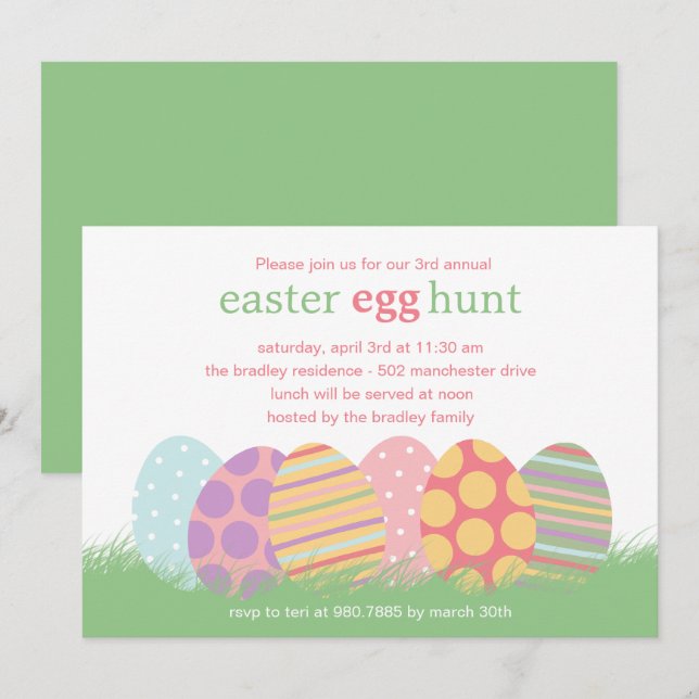 Easter Eggs Easter Party Invitation (Front/Back)