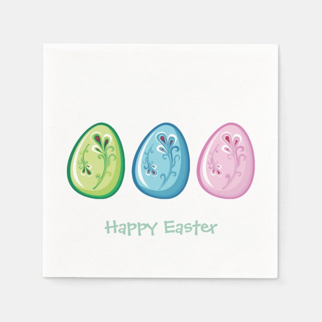 Easter Eggs Easter Party Paper Napkin Set (Front)