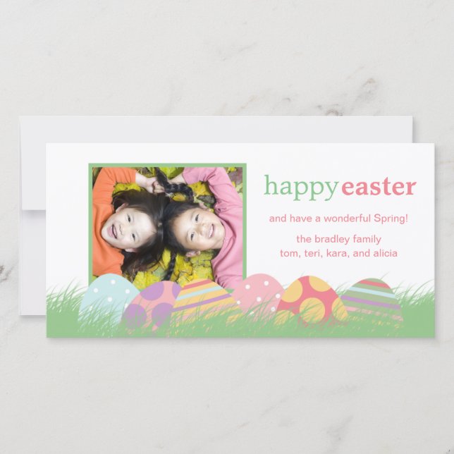 Easter Eggs Easter Photo Greeting Cards (Front)