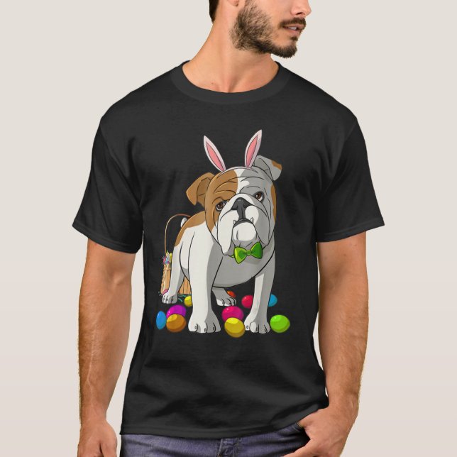 Easter Eggs English Bulldog Bunny Dog Essential T-Shirt (Front)
