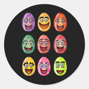 Easter Eggs Family Matching Easter Day Group Men W Classic Round Sticker