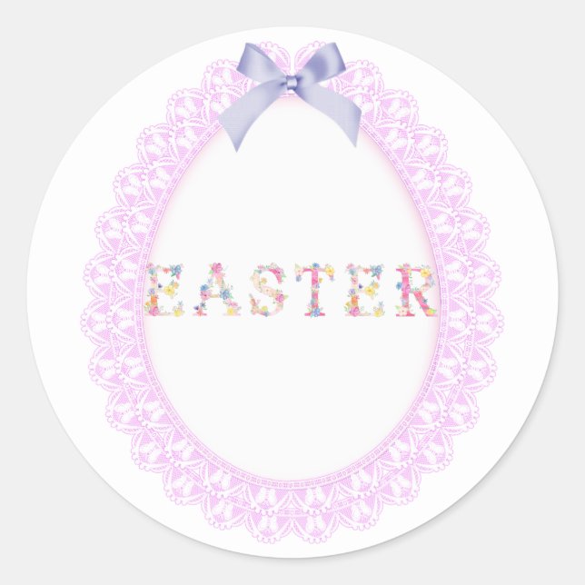 Easter eggs, flowers classic round sticker (Front)