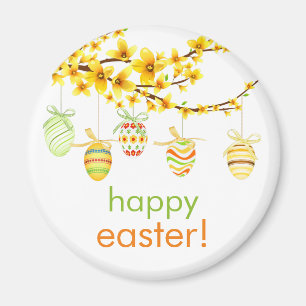 Easter Eggs, Forsythia Branch Magnet