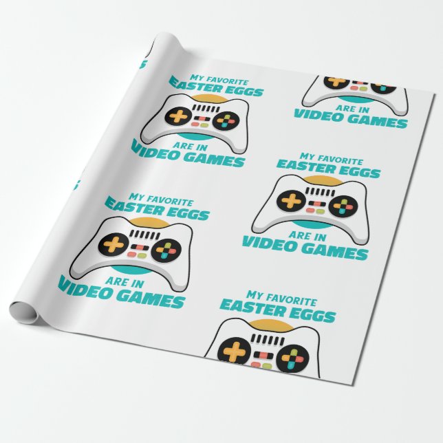 easter eggs gamer funny wrapping paper (Unrolled)