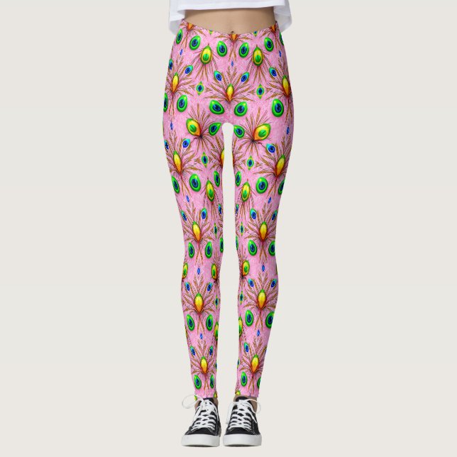 EASTER EGGS ~ Green Yellow 3D ~  Leggings (Front)