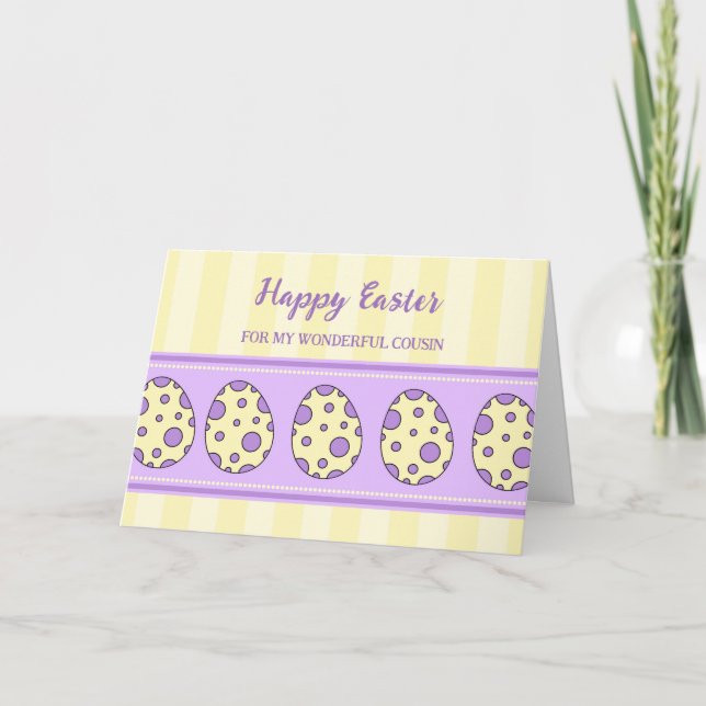 Easter Eggs Happy Easter Cousin Holiday Card (Front)