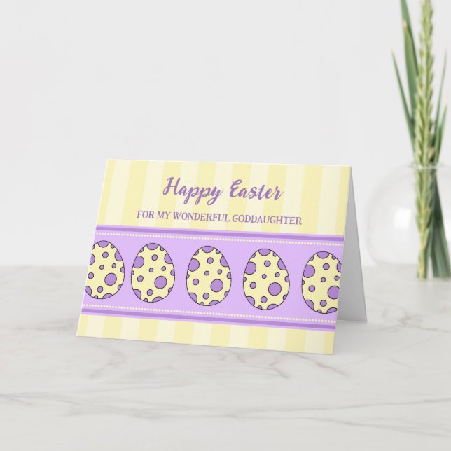 Easter Eggs Happy Easter Goddaughter Holiday Card (Front)