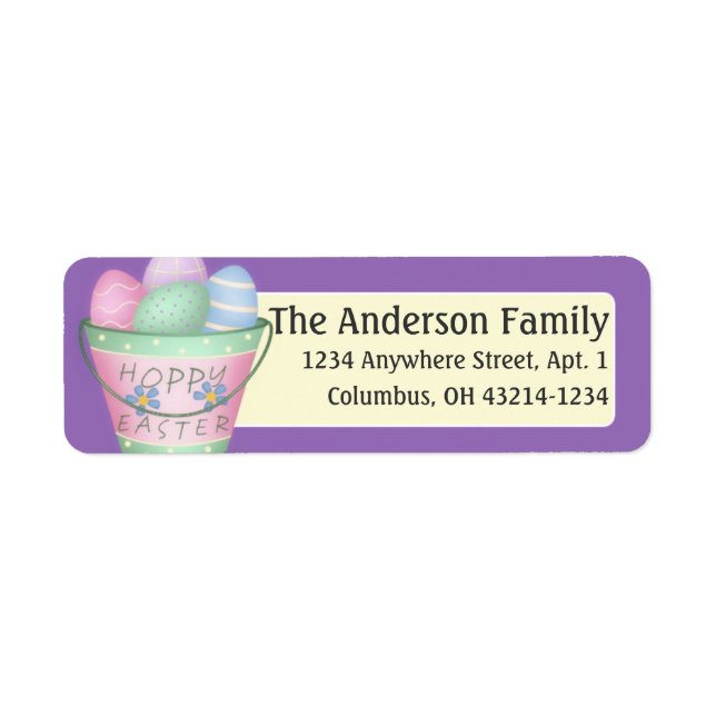 Easter Eggs Hoppy Easter Address Labels (Front)
