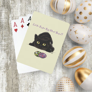 Easter Eggs Hunt Cat Funny Playing Cards