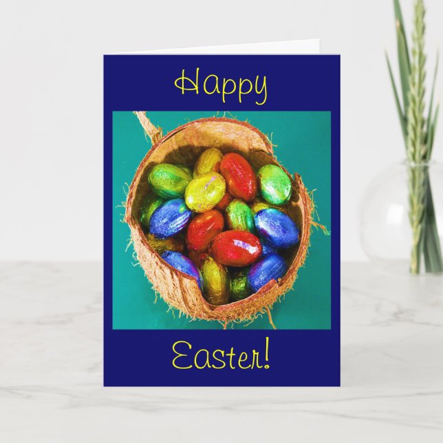 Easter Eggs in Basket I Holiday Card (Front)