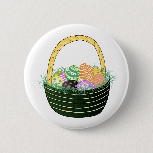 Easter Eggs in Decorative Basket 6 Cm Round Badge (Front)