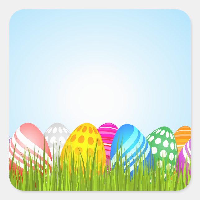 Easter Eggs In Grass Stickers (Front)