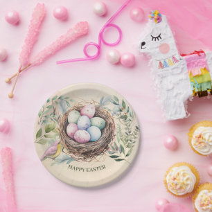 Easter Eggs in Nest Holiday Party Paper Plate