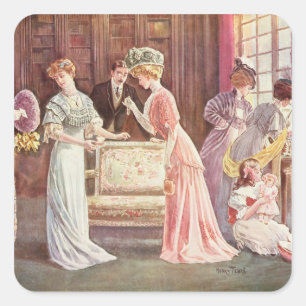 Easter Eggs in Town, 1908 Square Sticker