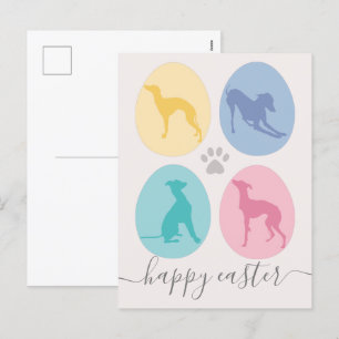 Easter eggs Italian Greyhound Dogs Elegant Pastel Holiday Postcard