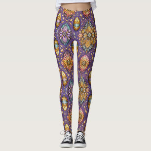 EASTER EGGS ~ Lavender Gold 3D ~ Leggings