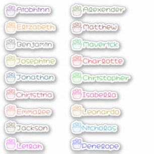 Easter Eggs Muffin Custom Multiple Names Stickers