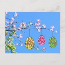 Easter eggs on a thriving branch