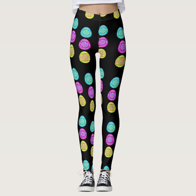 easter eggs on black leggings (Front)