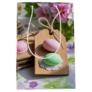 Easter Eggs on garden table  Medium Gift Bag
