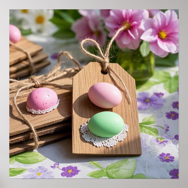 Easter Eggs on garden table  Poster (Front)