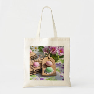 Easter Eggs on garden table Tote Bag