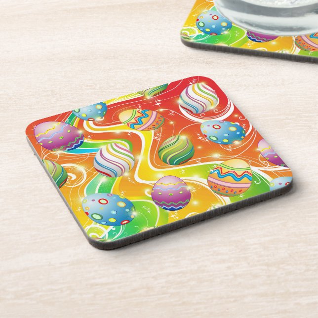 Easter Eggs Ornamental Design Coaster (Left Side)