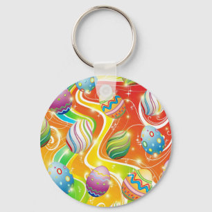Easter Eggs Ornamental Design Key Ring