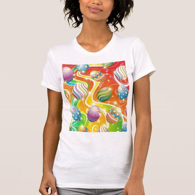 Easter Eggs Ornamental Design T-Shirt (Front)
