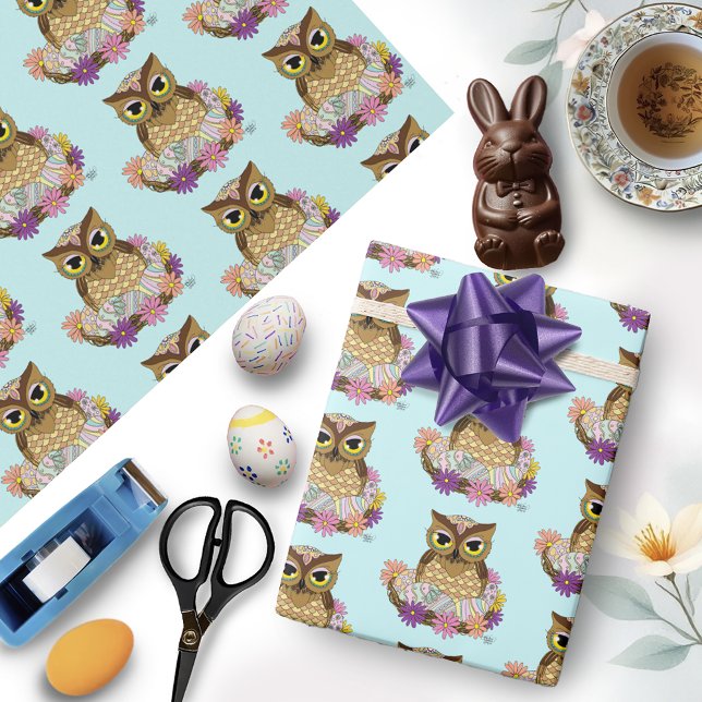 Easter Eggs Owl Nest Wrapping Paper (Creator Uploaded)