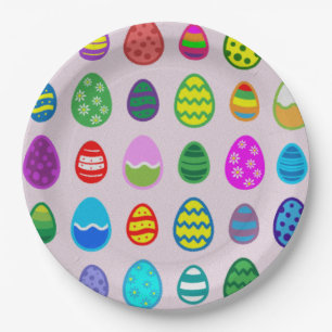 Easter Eggs Paper Plate
