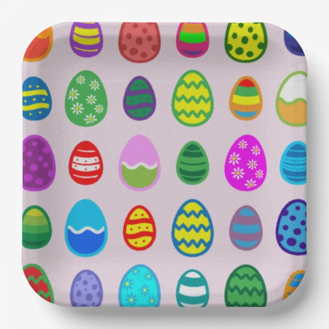 Easter Eggs Paper Plate (Front)