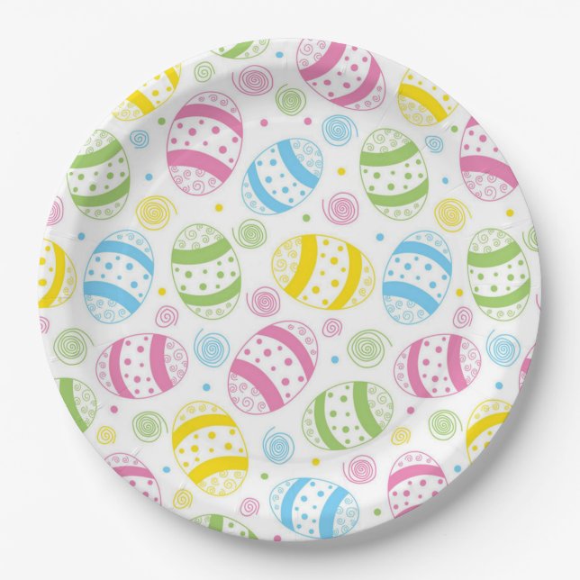 Easter Eggs Paper Plate (Front)