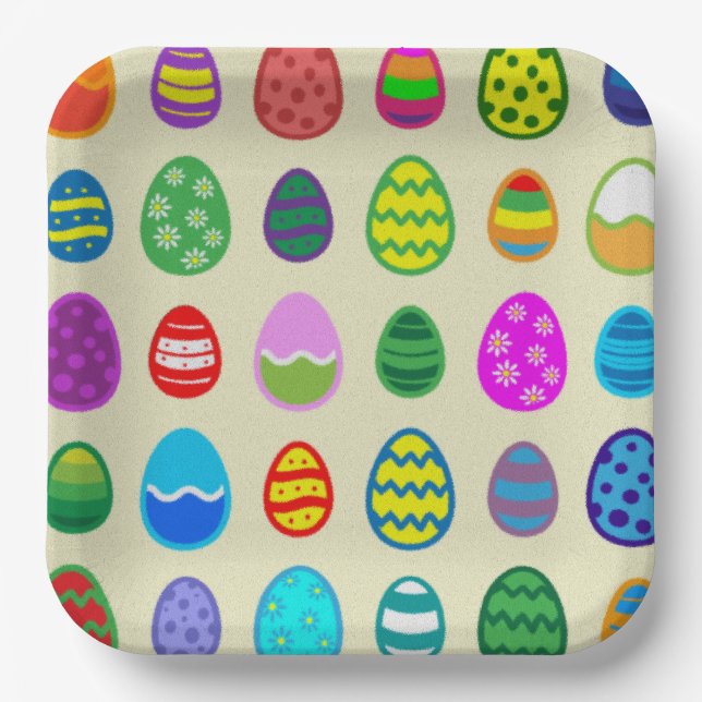Easter Eggs Paper Plate (Front)