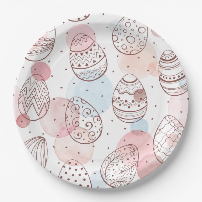 Easter Eggs Paper Plates (Front)