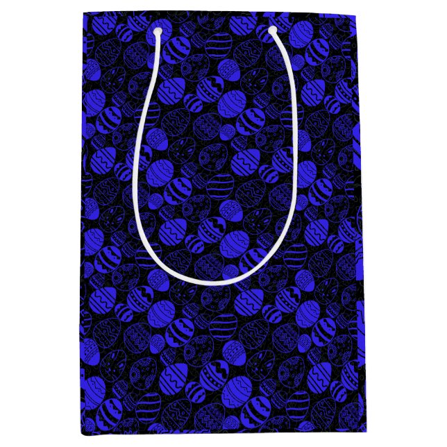 Easter Eggs Pattern 01.b Black BG Medium Gift Bag (Front)